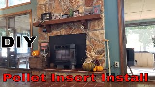 Pellet Stove Insert Installation  Self Install  DIY [upl. by Sholley]