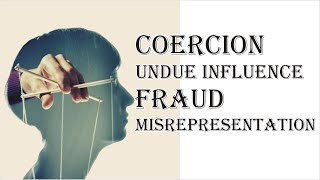 Coercion Undue Influence Fraud Misrepresentation  Indian Contract Act 1872  Law Guru [upl. by Caresa]