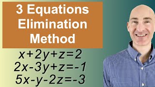 Solving Systems of 3 Equations Elimination [upl. by Sahc]