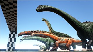 Which one is ARKS FASTEST Sauropod amp Theropod Dinosaur  NEW ARK RACES [upl. by Ivana196]