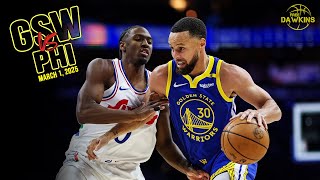 Golden State Warriors Full Team Highlights vs 76ers  March 1 2025  FreeDawkins [upl. by Auqemahs]