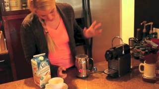 Nespresso Aeroccino Plus Frother Review Frothing Almond Milk [upl. by Hnah]